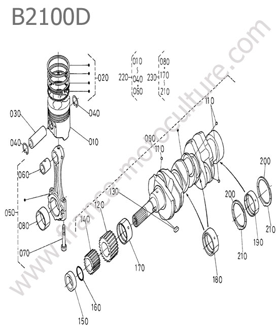 Piston / vilebrequin KUBOTA B2100