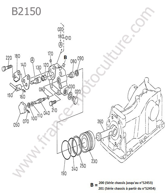 Piston relevage KUBOTA B2150