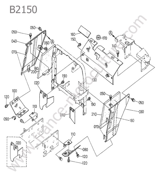 Support capot 1 KUBOTA B2150