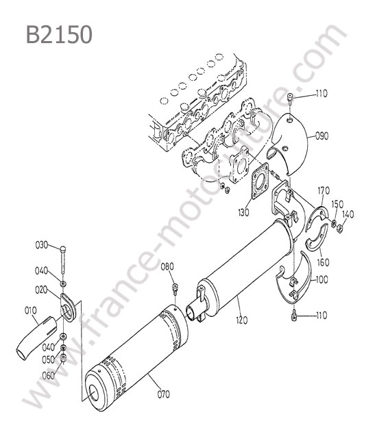 Silencieux KUBOTA B2150