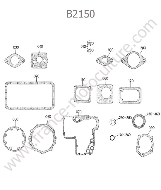 Jeu joints inferieurs  KUBOTA B2150