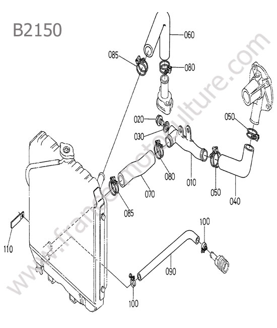 Durites refroidissement KUBOTA B2150