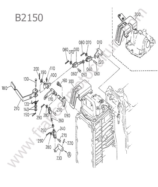 Levier de gamme KUBOTA B2150