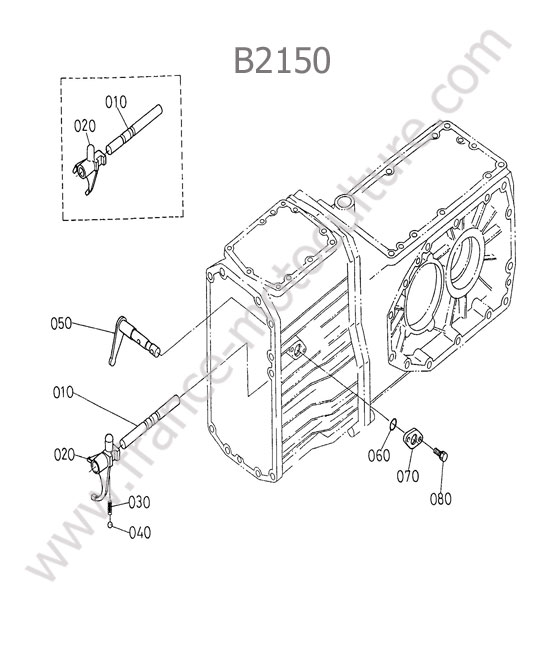 Arbre fourchette prise de force KUBOTA B2150