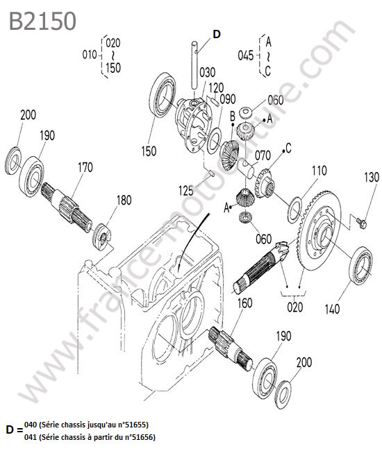 Differentiel arriere KUBOTA B2150
