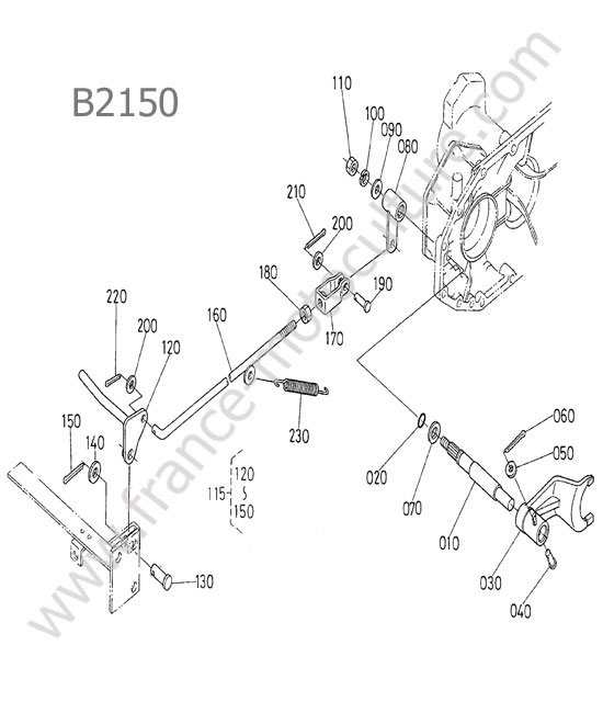 Pedale bloc differentiel KUBOTA B2150