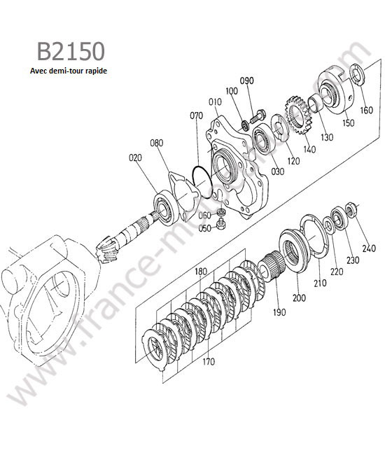 Embrayage demi tour rapide KUBOTA B2150