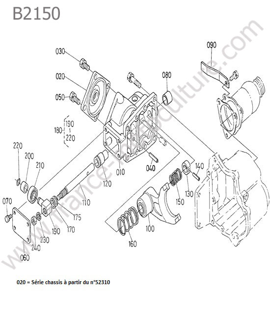 Carter demi-tour rapide 2 KUBOTA B2150