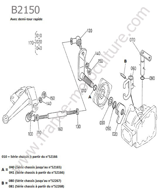 Commande demi tour KUBOTA B2150