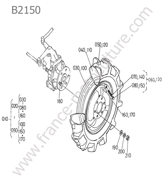 Roue avant a6-12 KUBOTA B2150