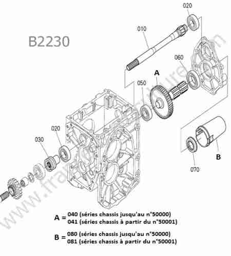 KUBOTA - B2230 : Arbre primaire prise de force