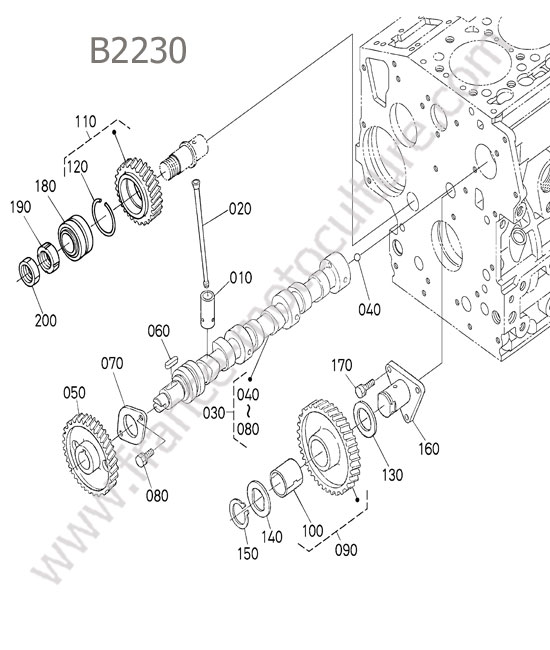 Arbre cames KUBOTA B2230