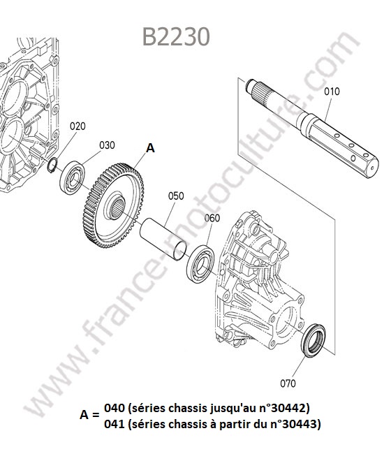 Essieu arriere gauche KUBOTA B2230