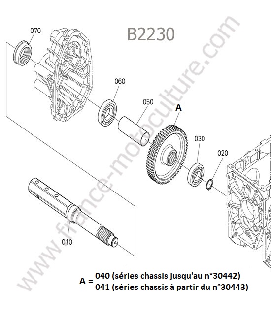 Essieu arriere droit KUBOTA B2230
