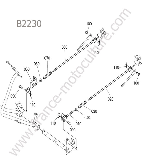 Commande frein KUBOTA B2230