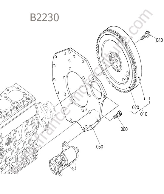 Volant moteur KUBOTA B2230
