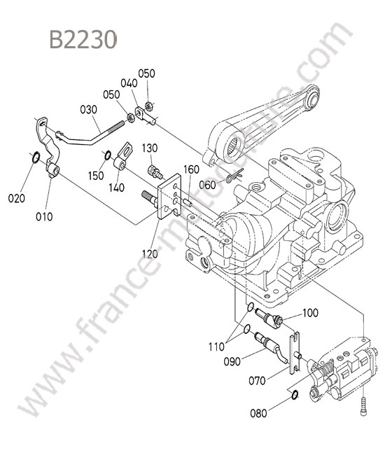 Levier controle position KUBOTA B2230