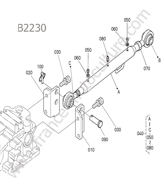 Barre 3 points KUBOTA B2230