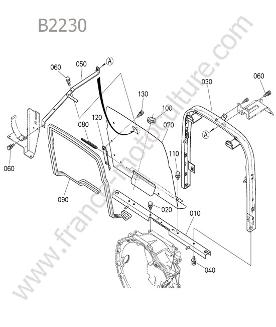 Support capot KUBOTA B2230