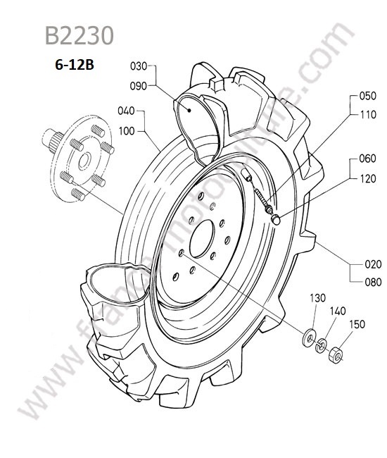 Roue avant 6-12b KUBOTA B2230