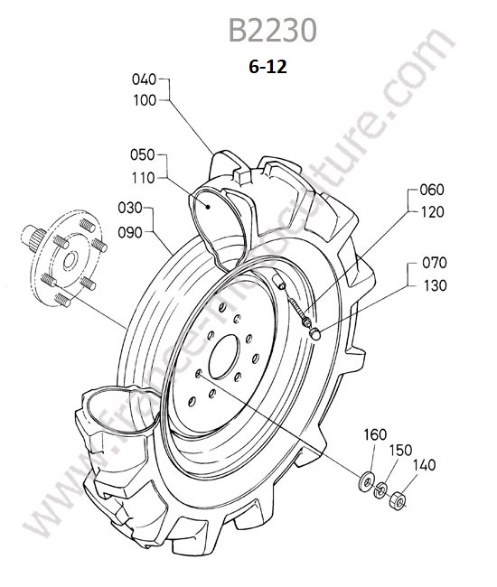 Roue avant 6-12 KUBOTA B2230