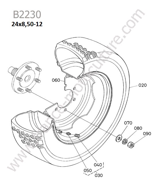 Roue avant 24x850-12 KUBOTA B2230