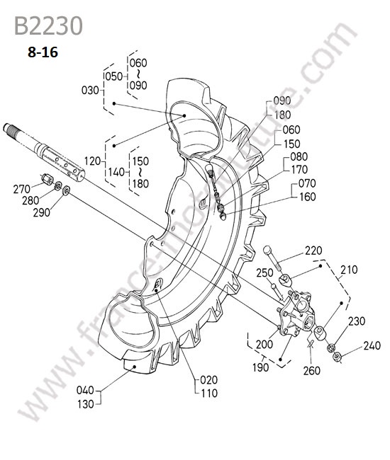 Roue arriere 8-16 KUBOTA B2230