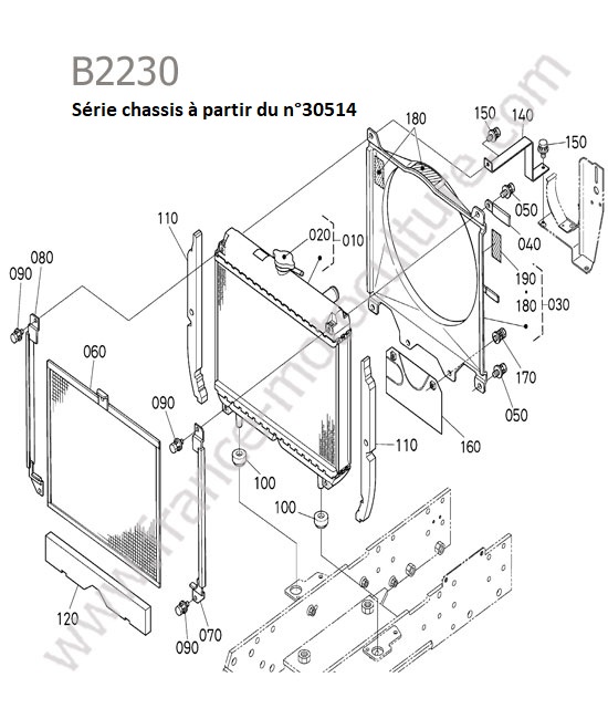 Radiateur - series apres 30514 KUBOTA B2230