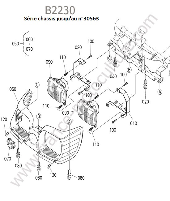 Phare - series avant 30563 KUBOTA B2230
