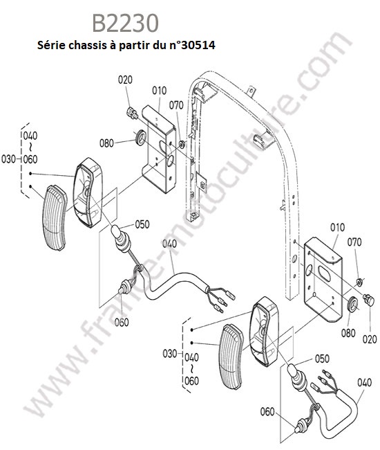 Feux avant - series apres 30514 KUBOTA B2230