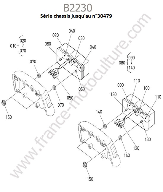 Feux arriere - series avant 30479  KUBOTA B2230