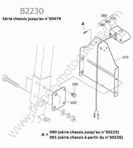 KUBOTA - B2230 : Plaque matricule - series avant 30479