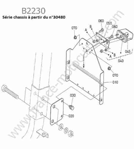 KUBOTA - B2230 : Plaque matricule - series apres 30480