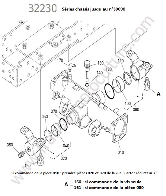 Carter reducteur - series avant 30090 KUBOTA B2230