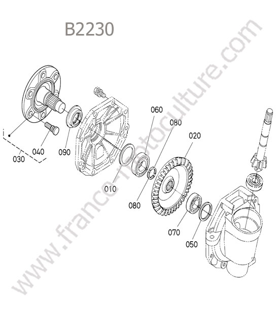 Reducteur avant droit KUBOTA B2230