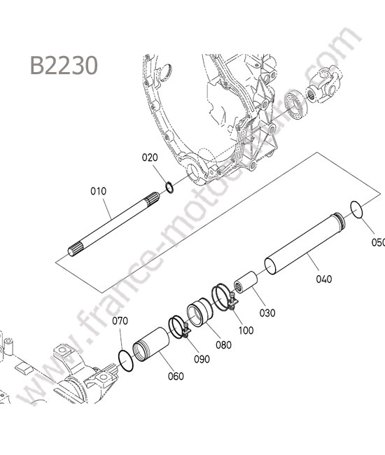 Arbre pont avant KUBOTA B2230