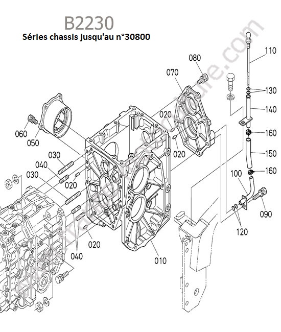 Carter differentiel arriere - series avant 30800 KUBOTA B2230