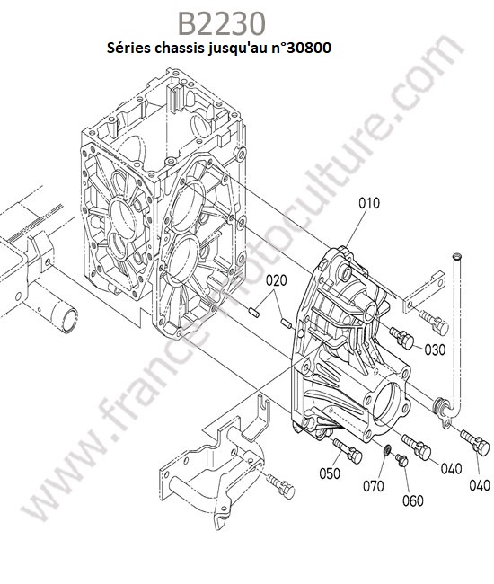 Carter pont arriere gauche - series avant 30800 KUBOTA B2230