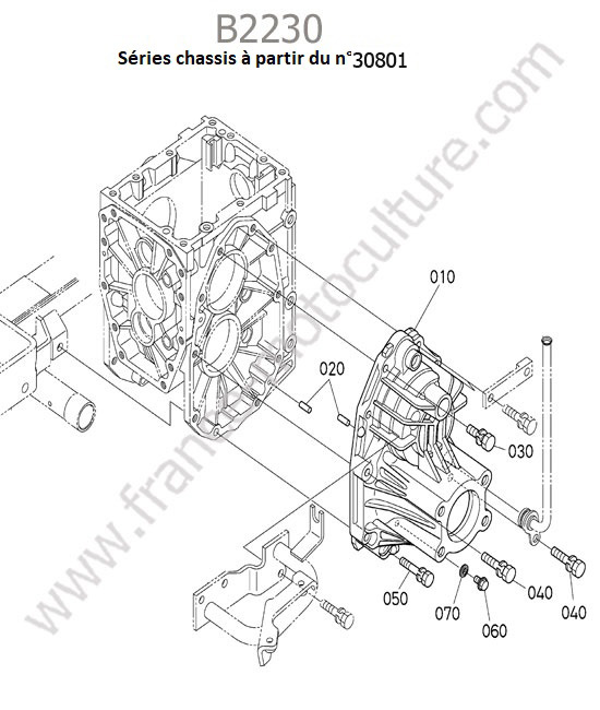 Carter pont arriere gauche - series apres 30801 KUBOTA B2230