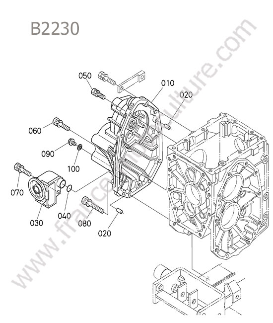 Carter pont arriere droit KUBOTA B2230