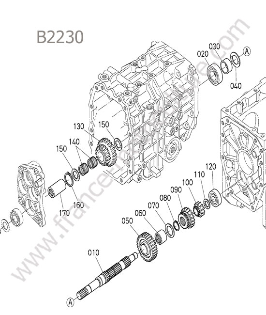 Arbre changement gamme KUBOTA B2230
