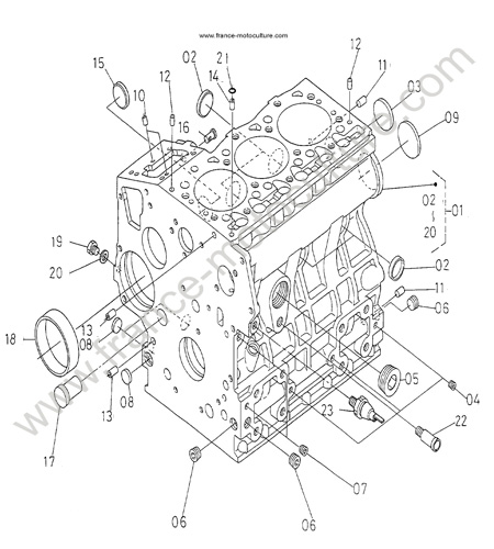 Bloc moteur KUBOTA B2400