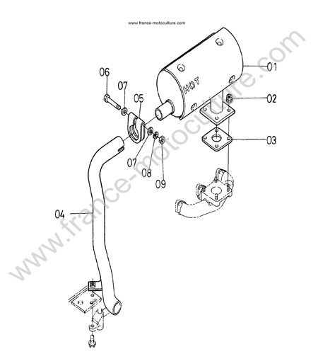 Echappement KUBOTA B2400