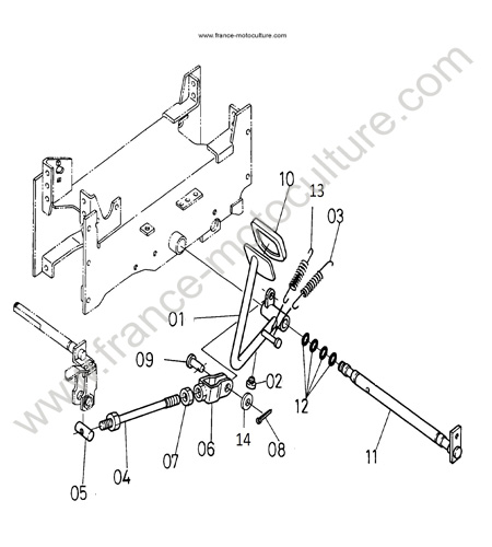 Pédale embrayage KUBOTA B2400