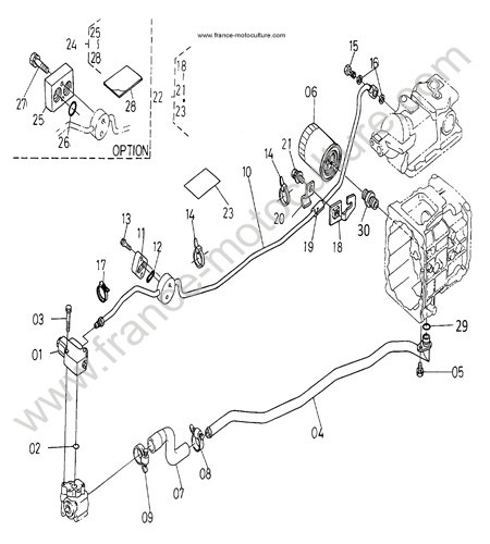 Circuit aspiration KUBOTA B2400