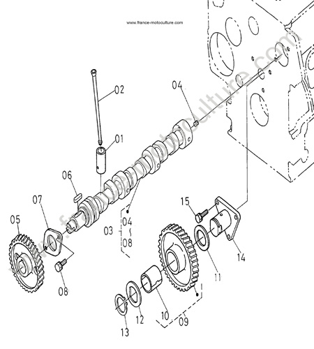 Arbre cames KUBOTA B2400