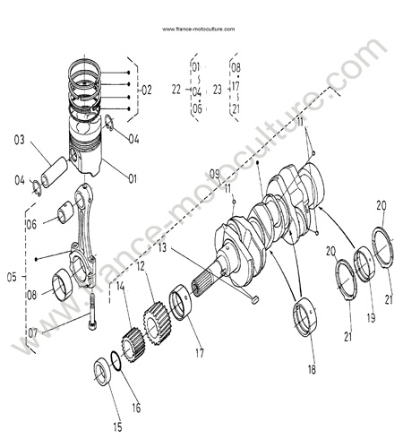 Piston / vilebrequin KUBOTA B2400