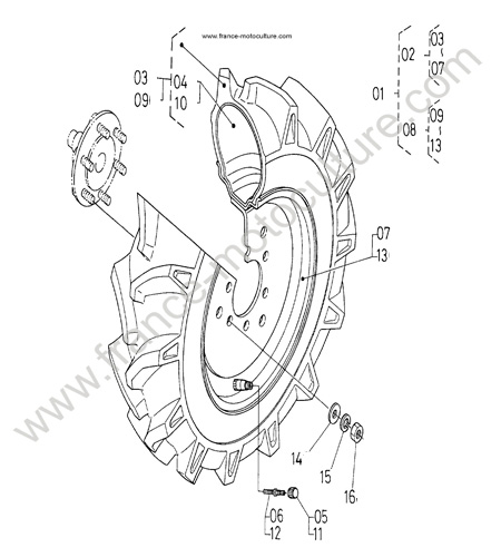 Roue AV KUBOTA B2400