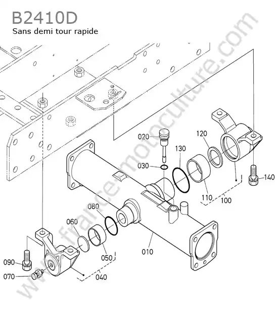 Carter pont avant (sans demi-tour) KUBOTA B2410