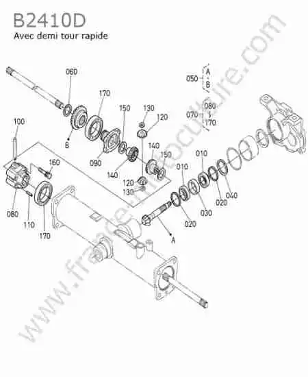 KUBOTA - B2410 : Differentiel avant (avec demi-tour)